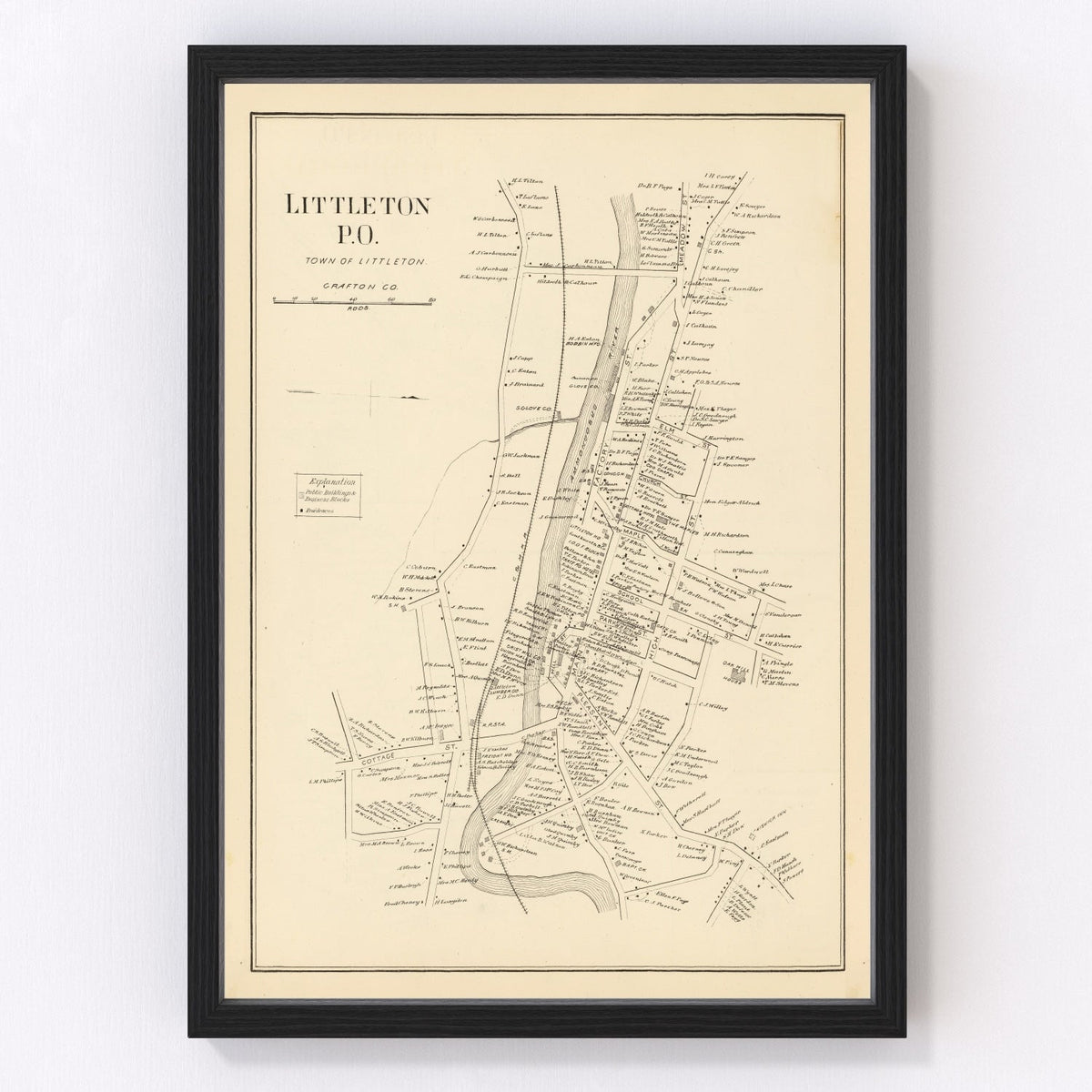 Vintage Map of Littleton, New Hampshire 1892
