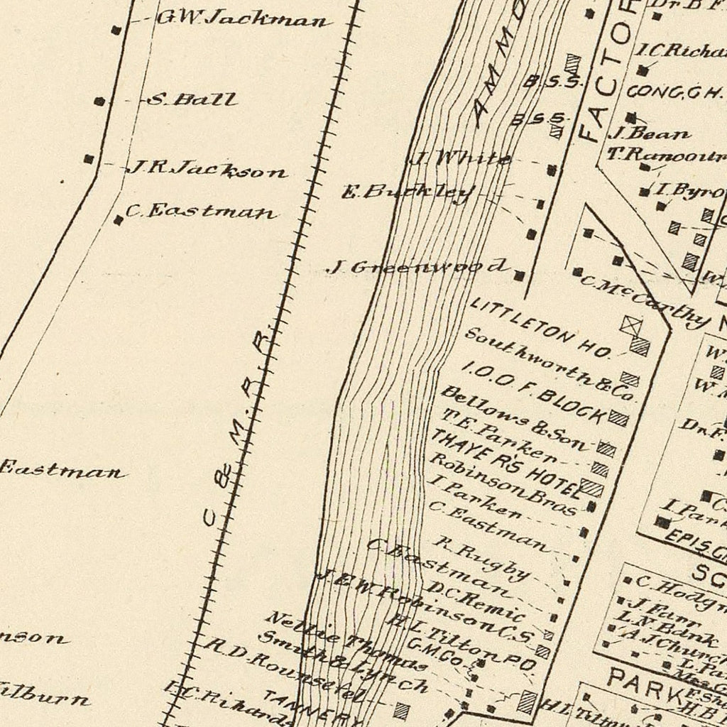 Vintage Map of Littleton, New Hampshire 1892