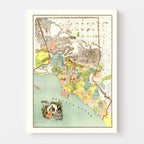 Vintage Map of Los Angeles County, California 1888