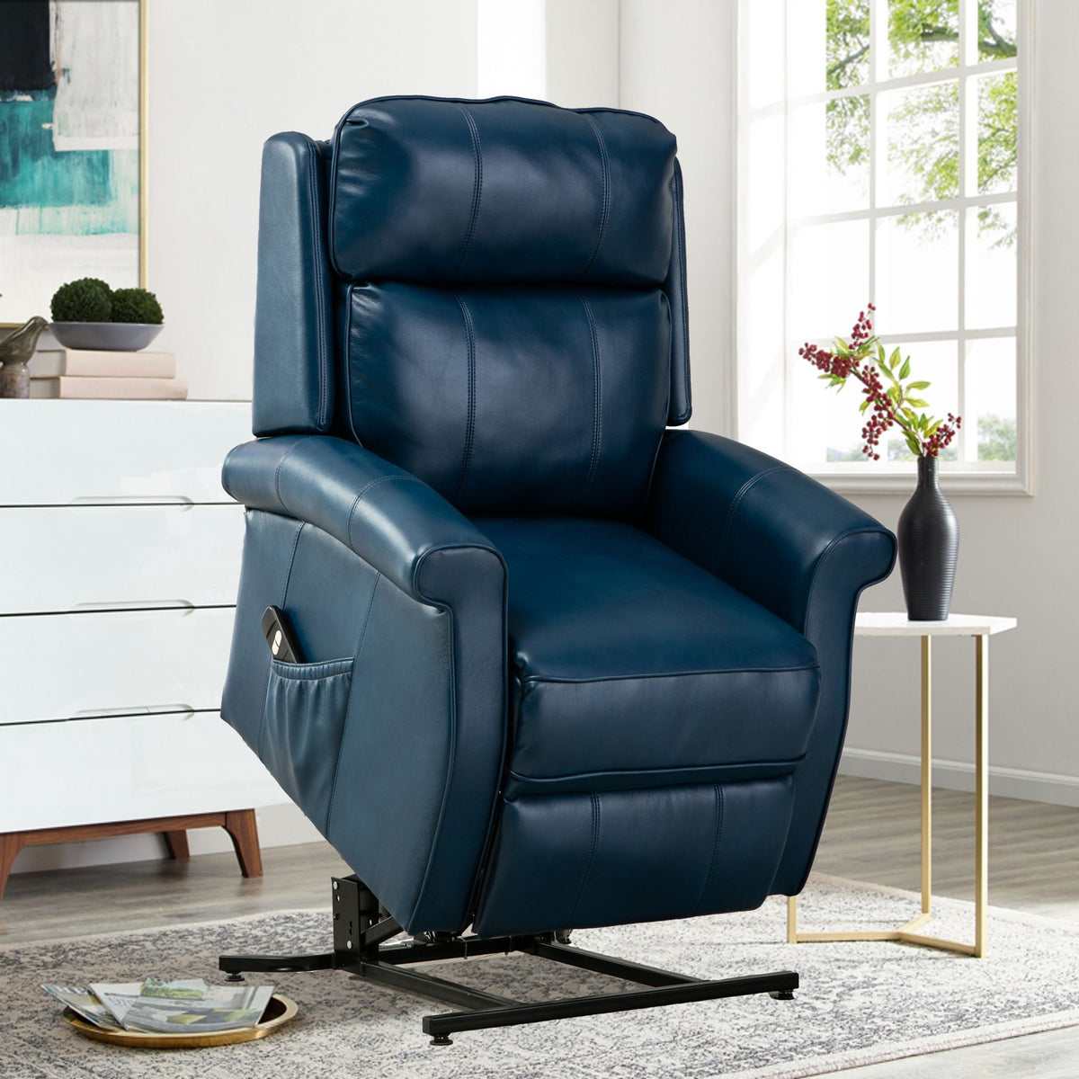 Electric Lift Chair with Recline Function - Blue, Red, or Dark Brown HouseOfZazla