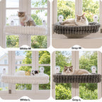 Cloud Cat Window Perch For Indoor Cats Hammock Bed Foldable Reversible Cushion Removable Washable, Breathable Soft All-Season, Sturdy Strong Suction Cups Support, Cordless