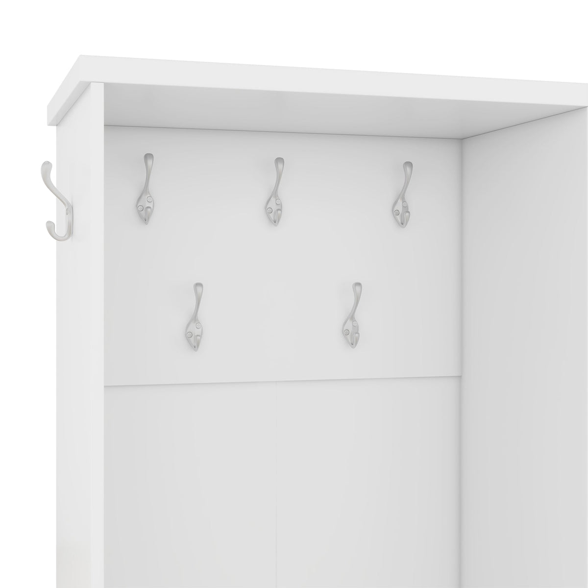 Multi-functional Hall Tree with Storage Shelves Drawers Cabinet Elegant Hallway Shoe Cabinet with Bench Modern Coat Rack White V.I.P Digital Presence