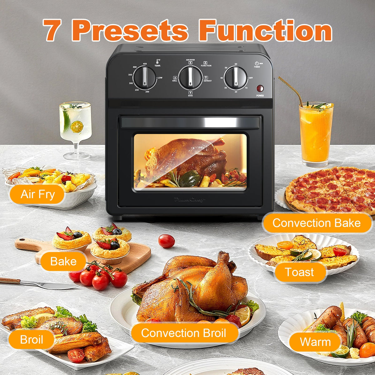 Family Size Air Fryer Toaster Oven Combo, 13QT HouseOfZazla
