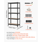 5-Tier Adjustable Heavy Duty Storage Shelves