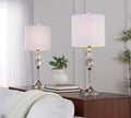 26" Contemporary Crystal Table Lamp with Polished Nickel Finish - Crystal HouseOfZazla