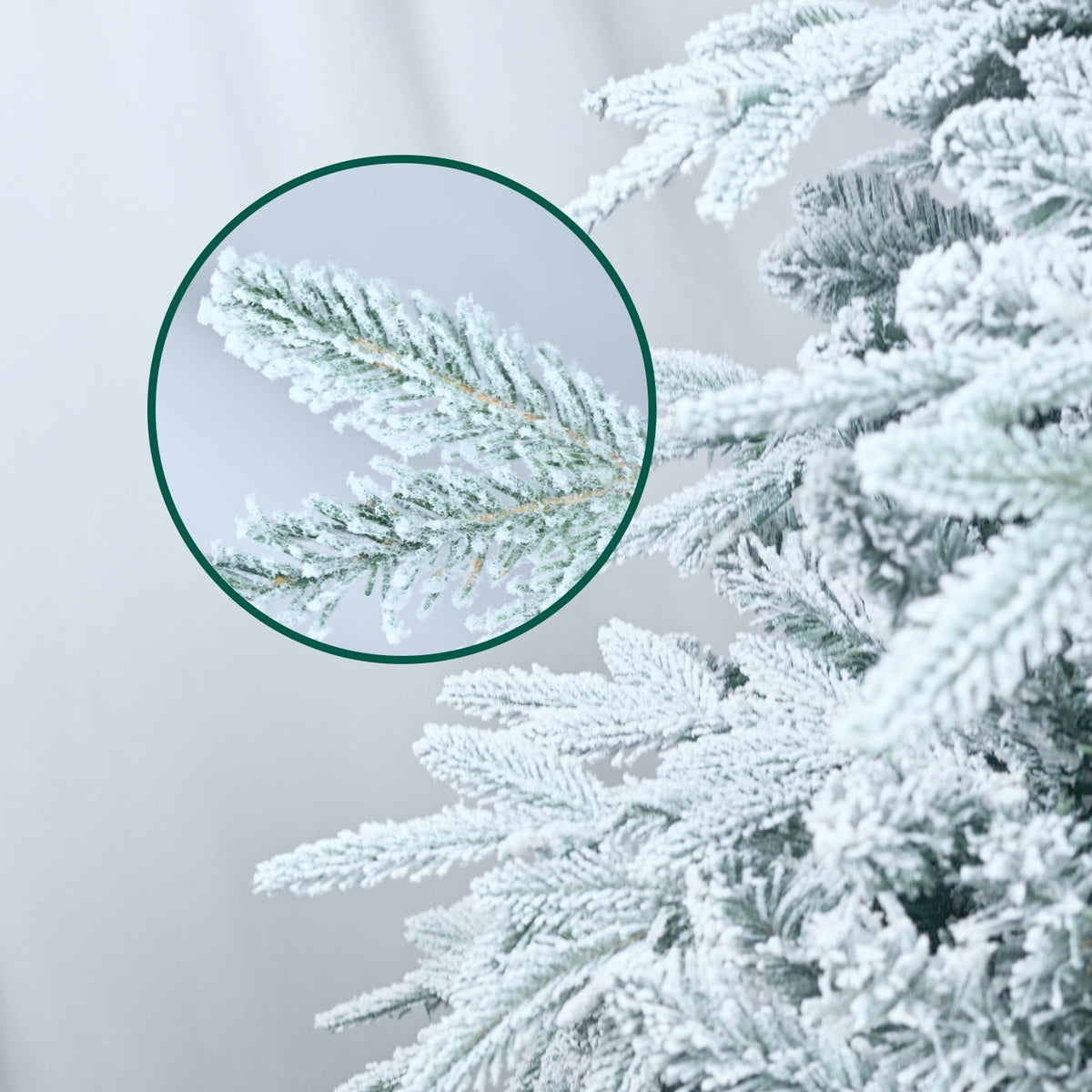 6ft Pre-Lit Flocked Artificial Christmas Tree with 400 Warm White Lights - Flocked HouseOfZazla