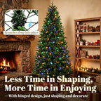 7.5-Foot Hinged Nordmann Fir Prelit Christmas Tree