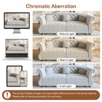Oversized Chesterfield Pull Out Sofa Bed, Roll Arm Couch With Flower Tufting For Living Room