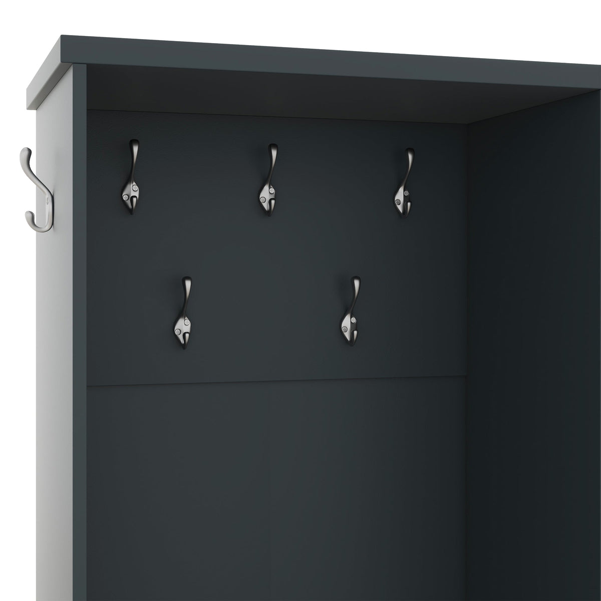 Multi-functional Hall Tree with Storage Shelves Drawers and Cabinet, Elegant Hallway Shoe Cabinet with Bench Antique Blue V.I.P Digital Presence