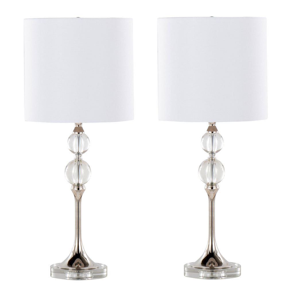 26" Contemporary Crystal Table Lamp with Polished Nickel Finish - Crystal HouseOfZazla