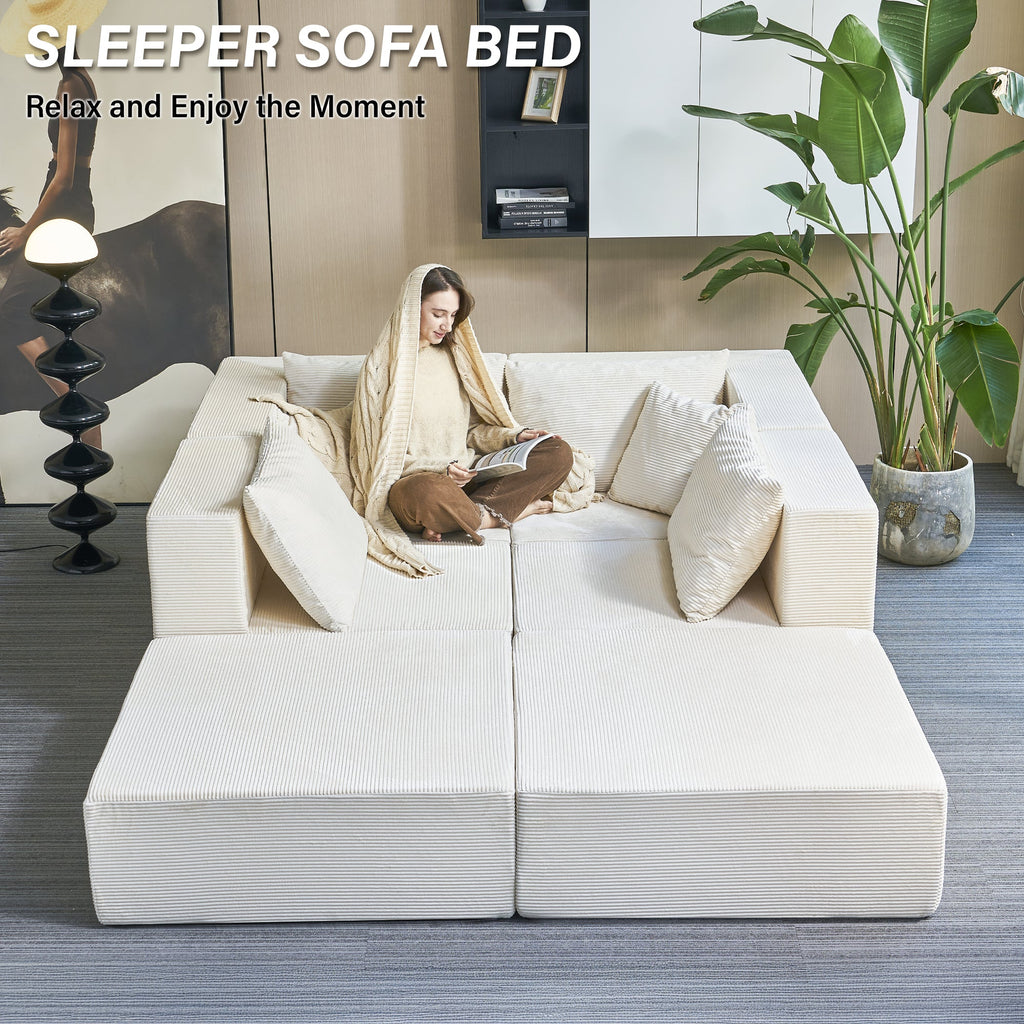 140" Modular Sectional Sofa Bed