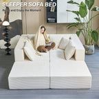 140" Modular Sectional Sofa Bed