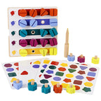 Kindergarten Screw-and-nut Shape Matching Color Puzzle Building Blocks