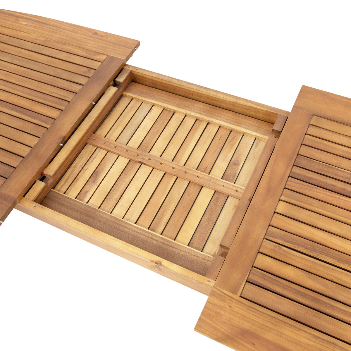 Expandable Acacia Wood Outdoor Dining Set with Rope Chairs - 7 Piece HouseOfZazla