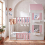 Full Over Full House Bunk Bed Space-Saving Bedroom Furniture