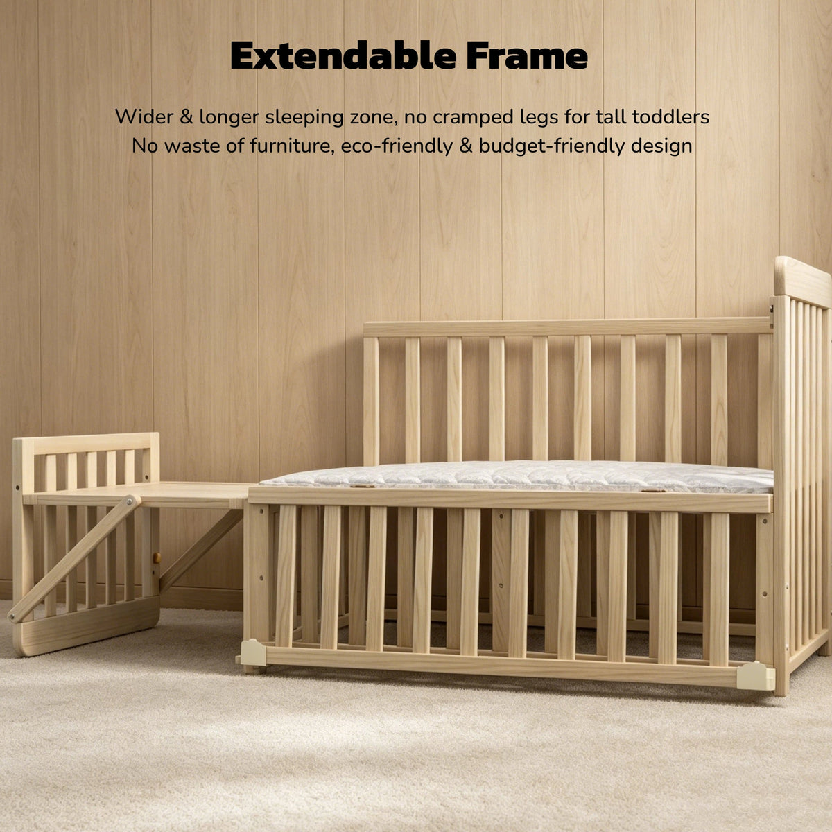 Solid Wood Baby Bassinet with Adjustable Heights & Changing Station - Natural Wood HouseOfZazla