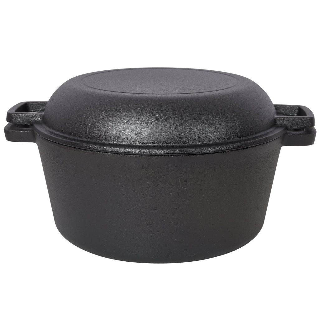 2 in 1 Pre-Seasoned Cast Iron Dutch Oven
