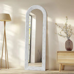 MELOMOIR Arched Solid Wood Full Length Mirror – Rustic Farmhouse Floor Mirror