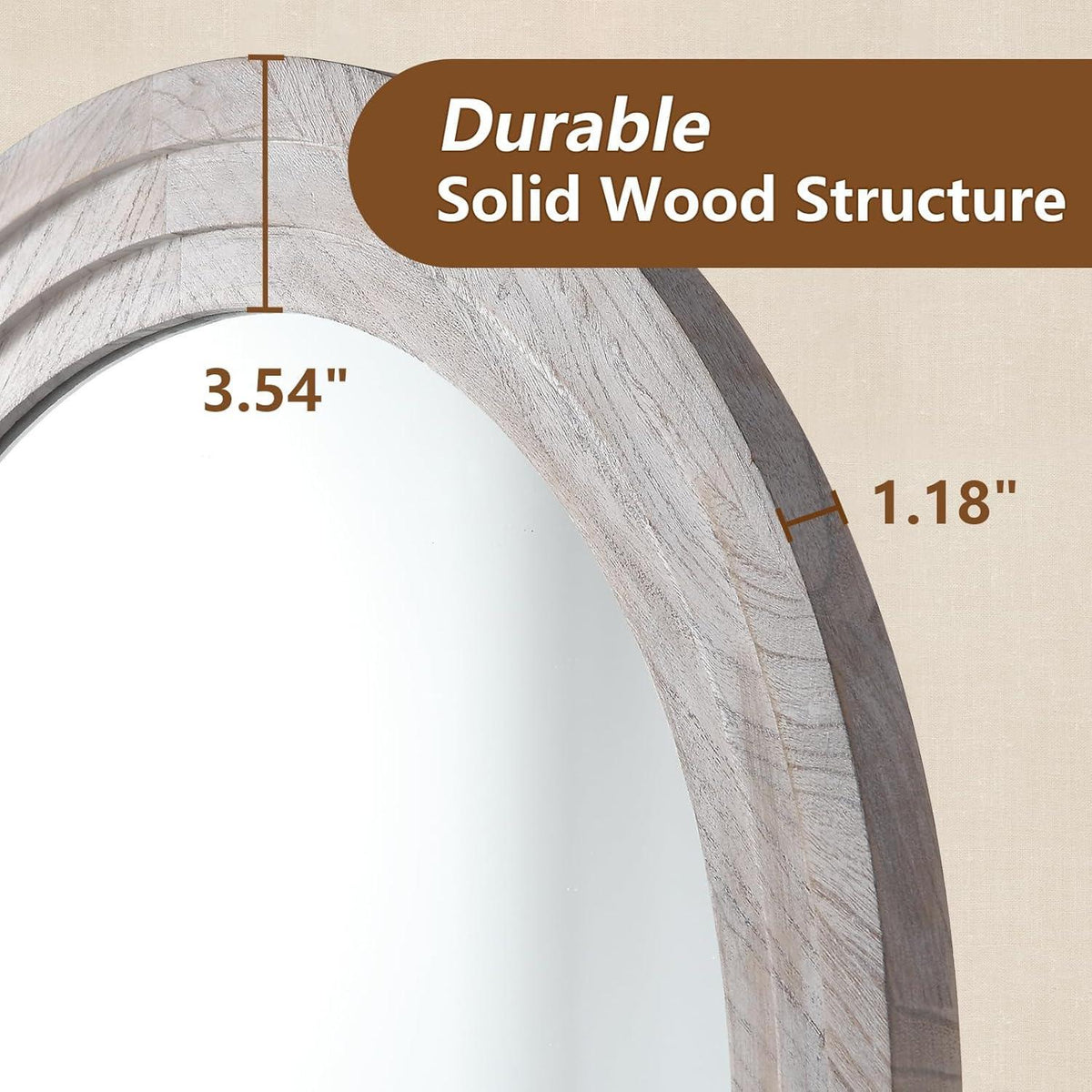 MELOMOIR Arched Solid Wood Full Length Mirror – Rustic Farmhouse Floor Mirror