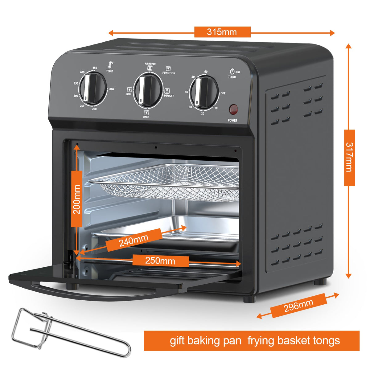 Family Size Air Fryer Toaster Oven Combo, 13QT HouseOfZazla
