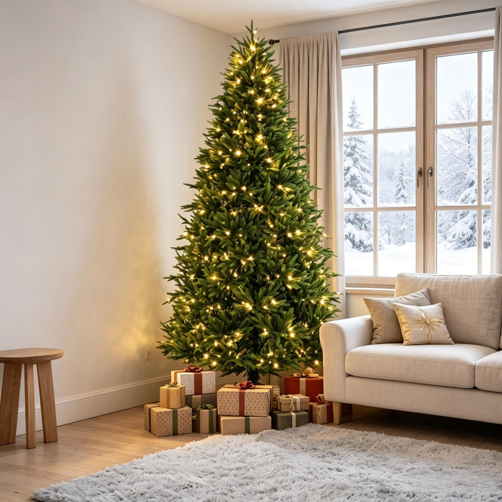 7.5-Foot Hinged Nordmann Fir Prelit Christmas Tree