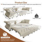 Oversized Chesterfield Pull Out Sofa Bed, Roll Arm Couch With Flower Tufting For Living Room