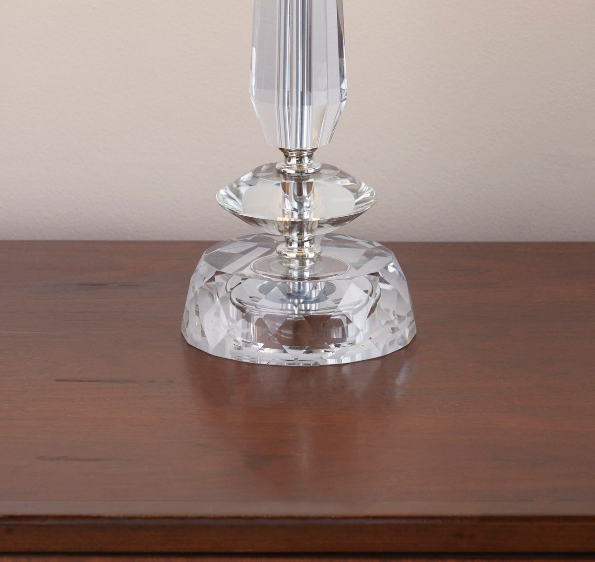 Contemporary Crystal Table Lamp Set with Faceted K9 Crystal - Clear Crystal / Chrome HouseOfZazla
