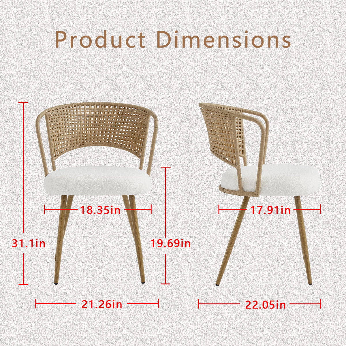 Wicker Dining Chairs - 2-Piece Set