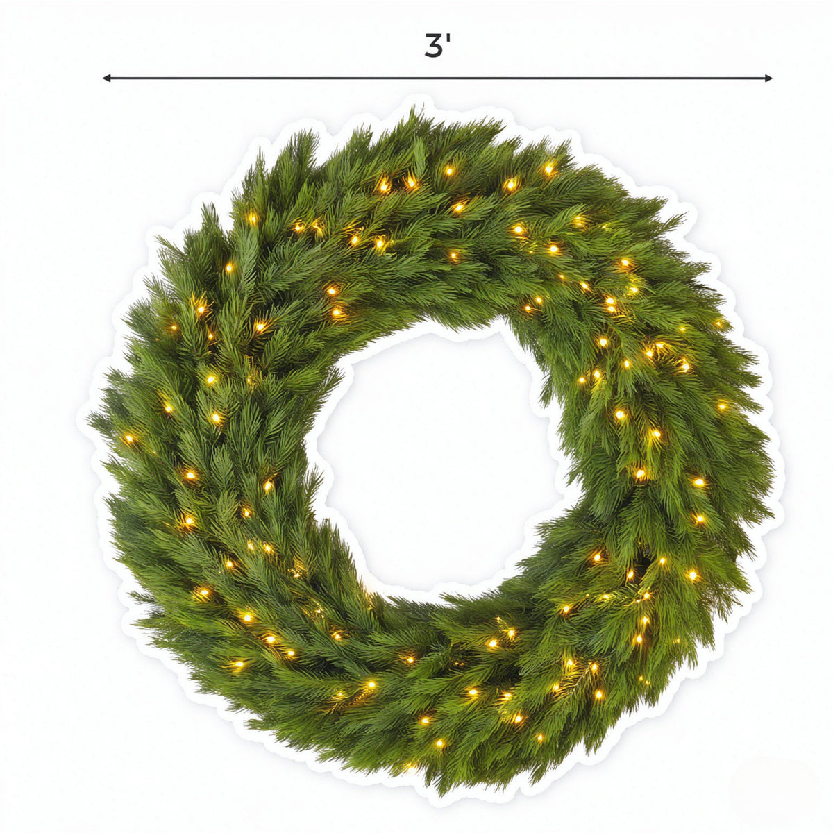 36 in Pre-Lit Norwegian Spruce Christmas Wreath HouseOfZazla