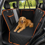 Dog Car Seat Cover For Back Seat,  Waterproof Hammock For Cars And SUVs Scratch-Resistant, Non-Slip Design With Mesh Window, Side Flaps And Storage Pocket, Black