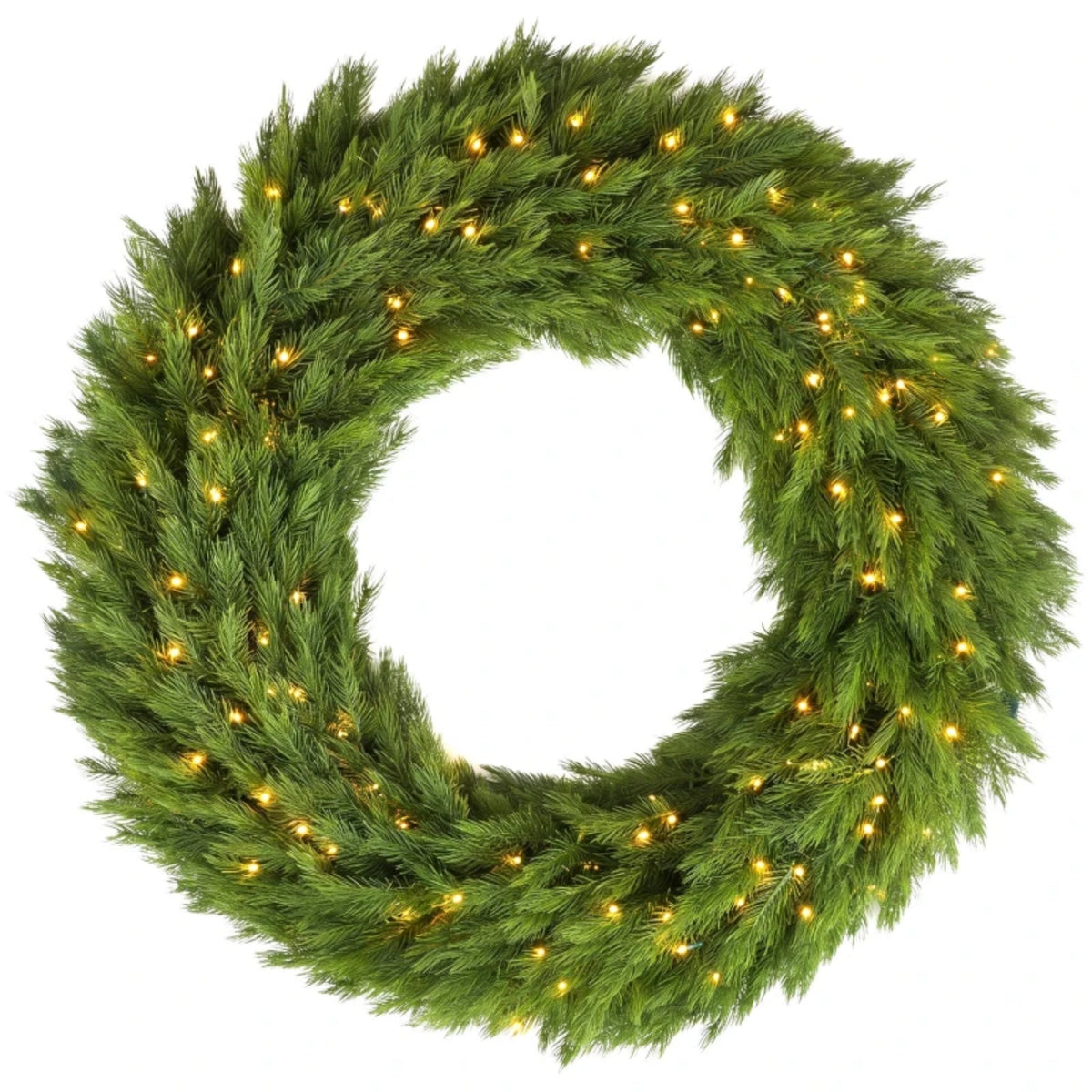48in Pre-Lit Norwegian Spruce Christmas Wreath with 150 LED Lights - Green HouseOfZazla