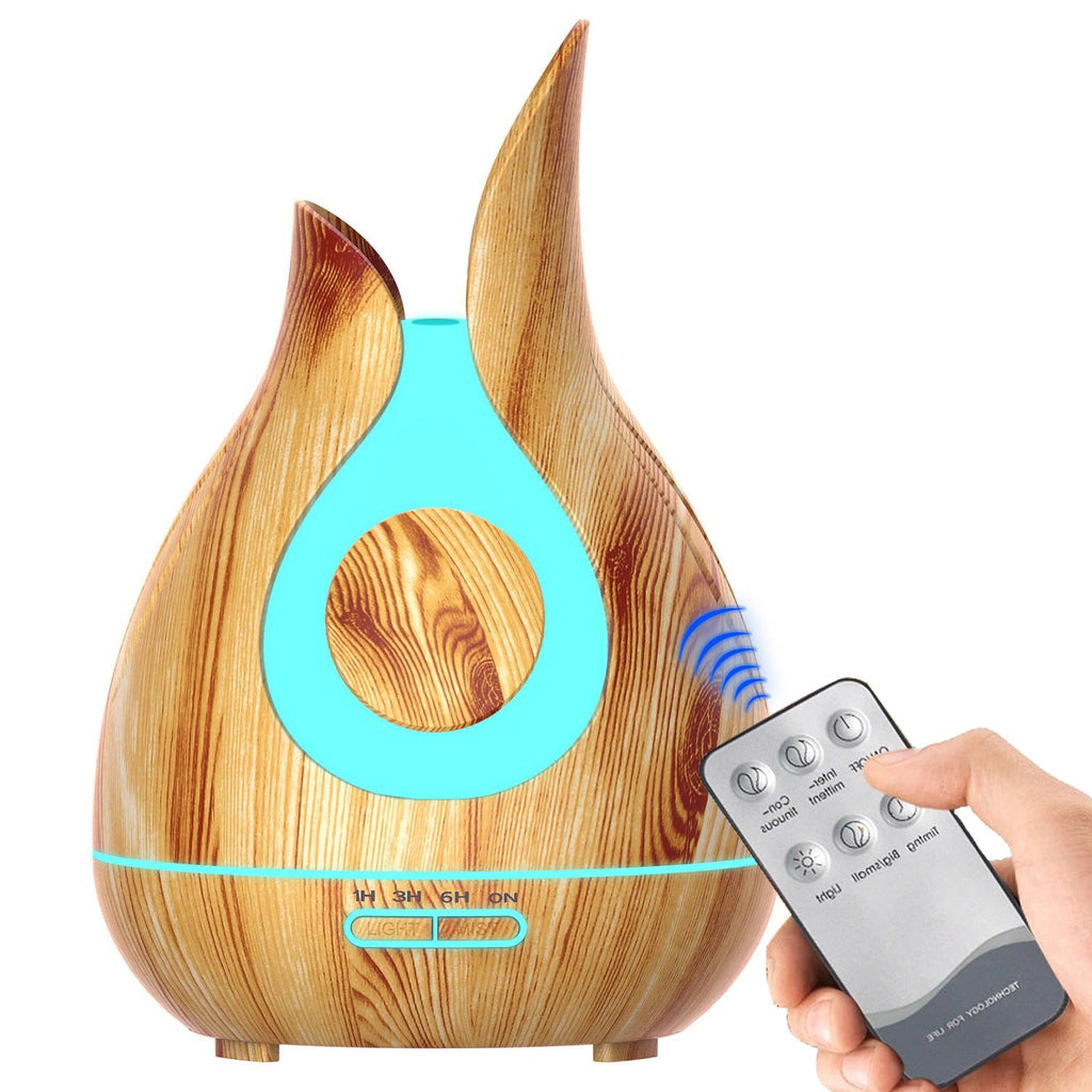 Petal Wood Grain Humidifier 400Ml Hollow Design Bathroom Aroma Diffuser Spray