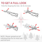Homcom 7.5ft Prelit Snow Flocked Artificial Christmas Tree