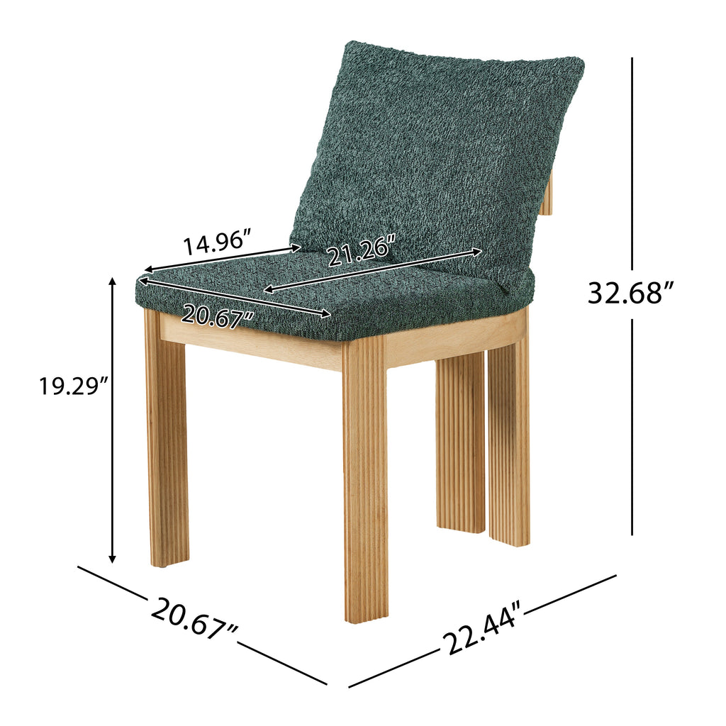 5-Piece Indoor Dining Set, 68.75" MDF Dining Table & 4 Rubber Wood Chairs