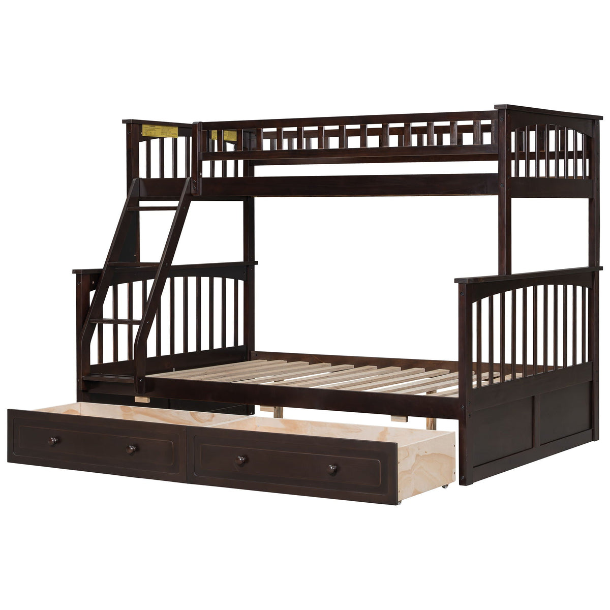 Convertible Storage Bunk Bed with Drawers - Twin Over Full HouseOfZazla
