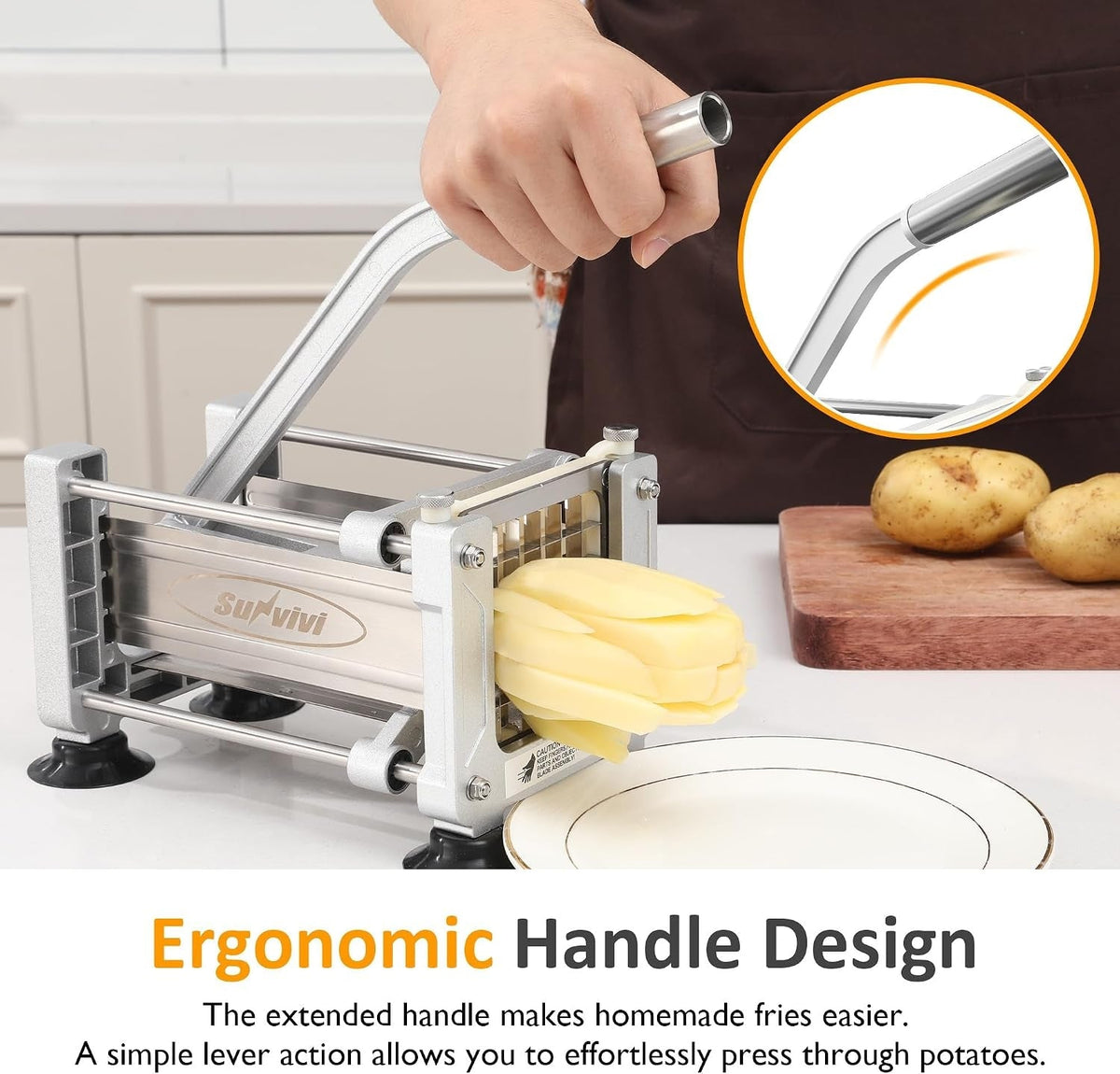 French Fry Cutter Stainless Steel Potato Slicer HouseOfZazla