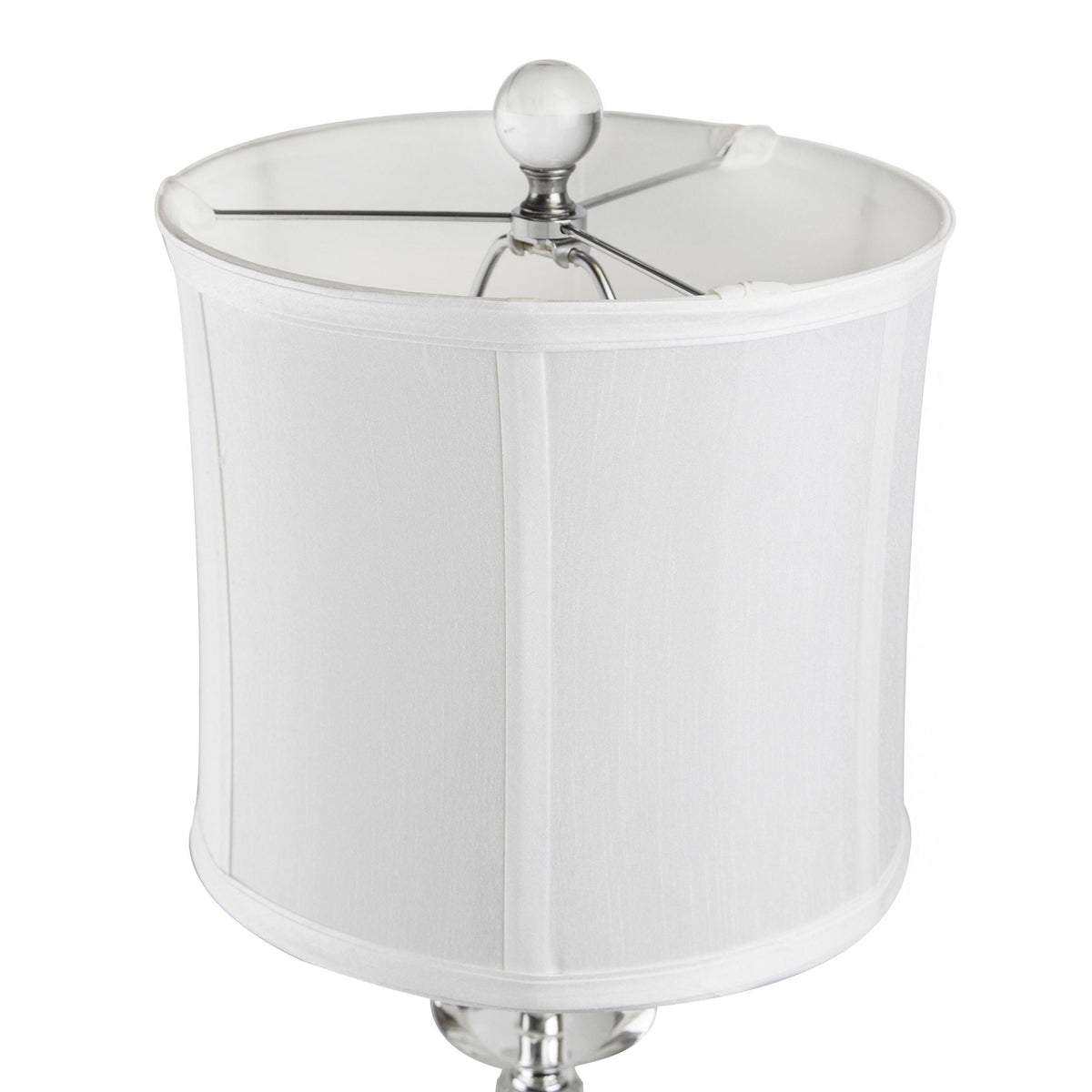 Contemporary Crystal Table Lamp Set with Faceted K9 Crystal - Clear Crystal / Chrome HouseOfZazla
