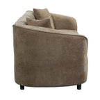 87" Curved Contemporary Sofa in Brown
