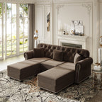 82.6" Upholstered Velvet Sofa with Nailhead Trim