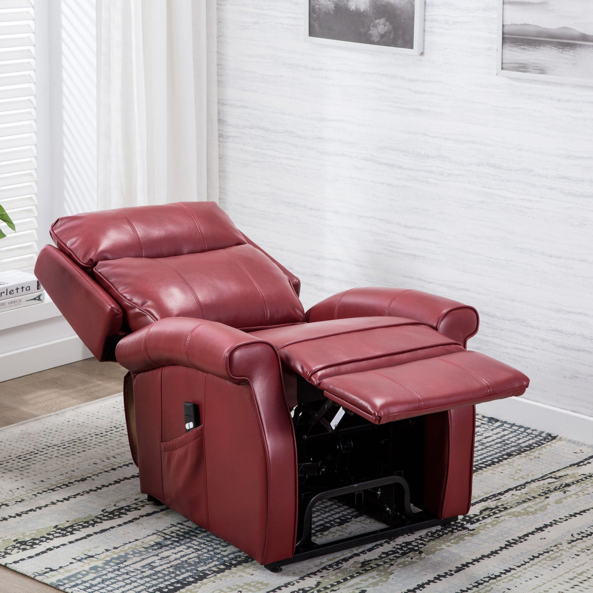 Electric Lift Chair with Recline Function - Blue, Red, or Dark Brown HouseOfZazla