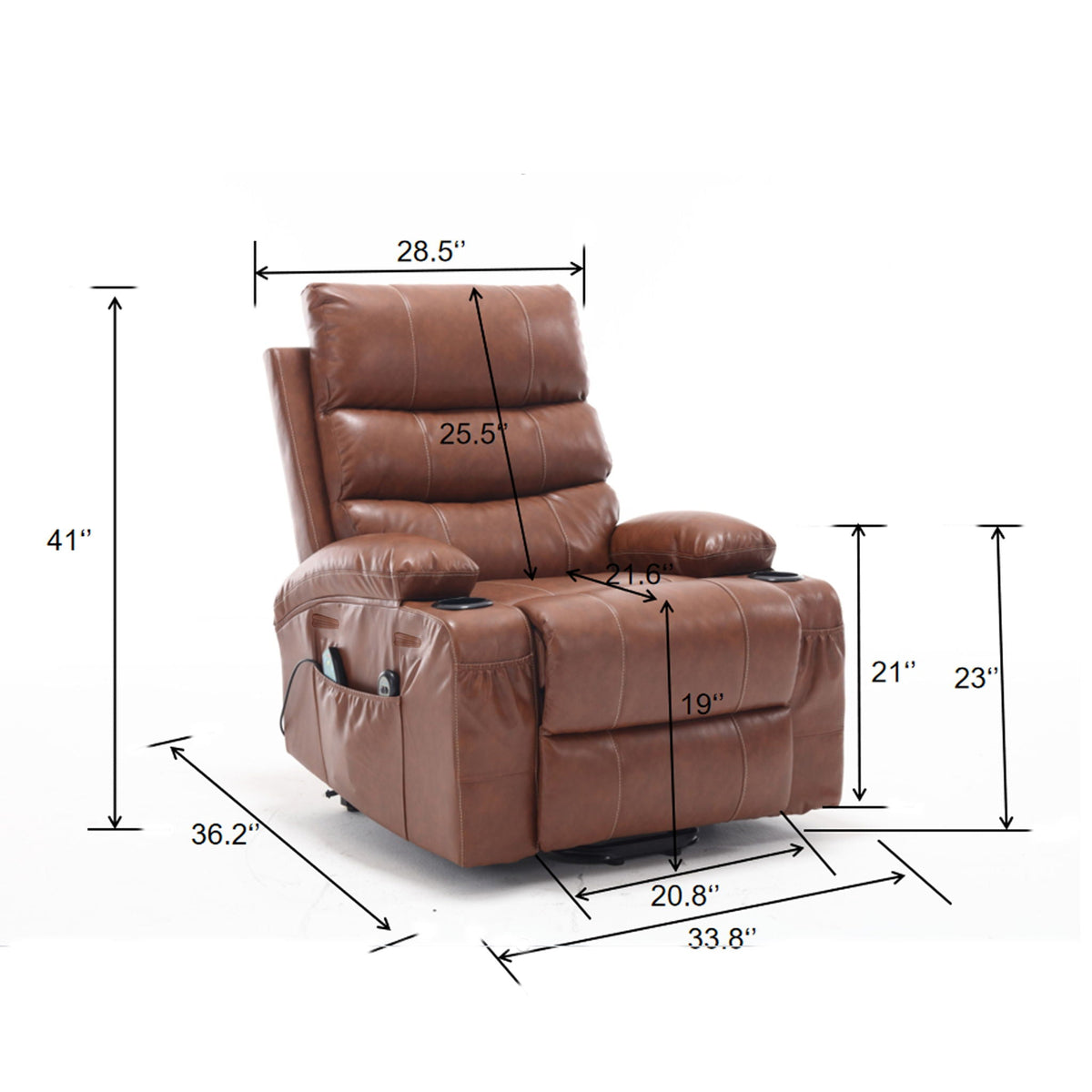 Large Size Electric Power Lift Recliner Chair Sofa With 8 Point Vibration Massage And Lumbar Heat Unique Piece Furniture