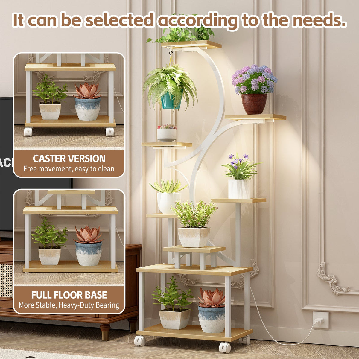 62" Tall Indoor Plant Stand with Grow Lights - 8 Tiered Shelf HouseOfZazla
