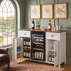 K&K 53.2" Farmhouse Fridge Cabinet