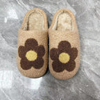Women Smiley Slippers Fluffy Home Warm Fur Slippers Smiley Face Household Couple Slippers Indoor Warm Home Non-Slip Couple Style Casual Shoes Indoor Outdoor Anti-Skid Plush Fleece Lined House Shoes