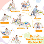 8-in-1 Foldable Climbing Set for Toddlers with Rocket Theme