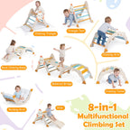 8-in-1 Foldable Climbing Set for Toddlers with Rocket Theme