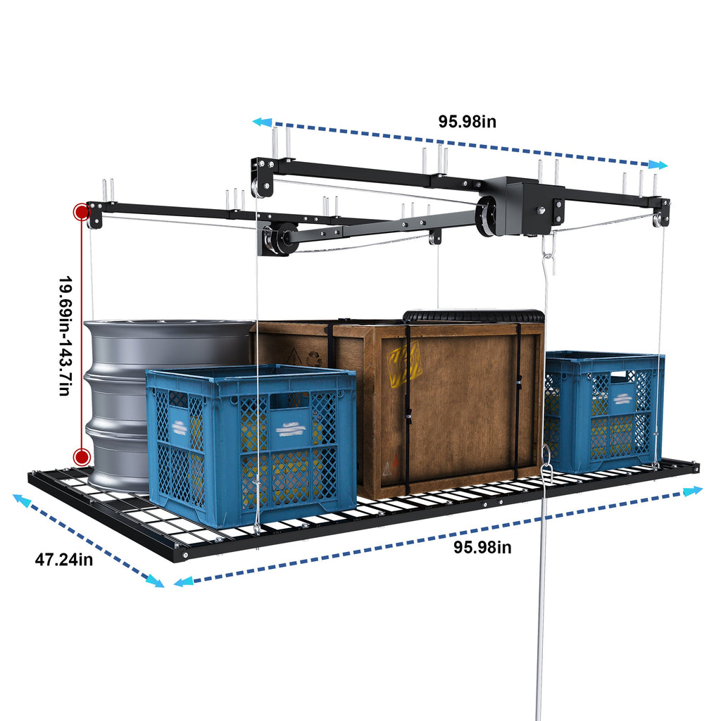 Overhead Garage Storage Rack 4x8 FT for High Ceilings