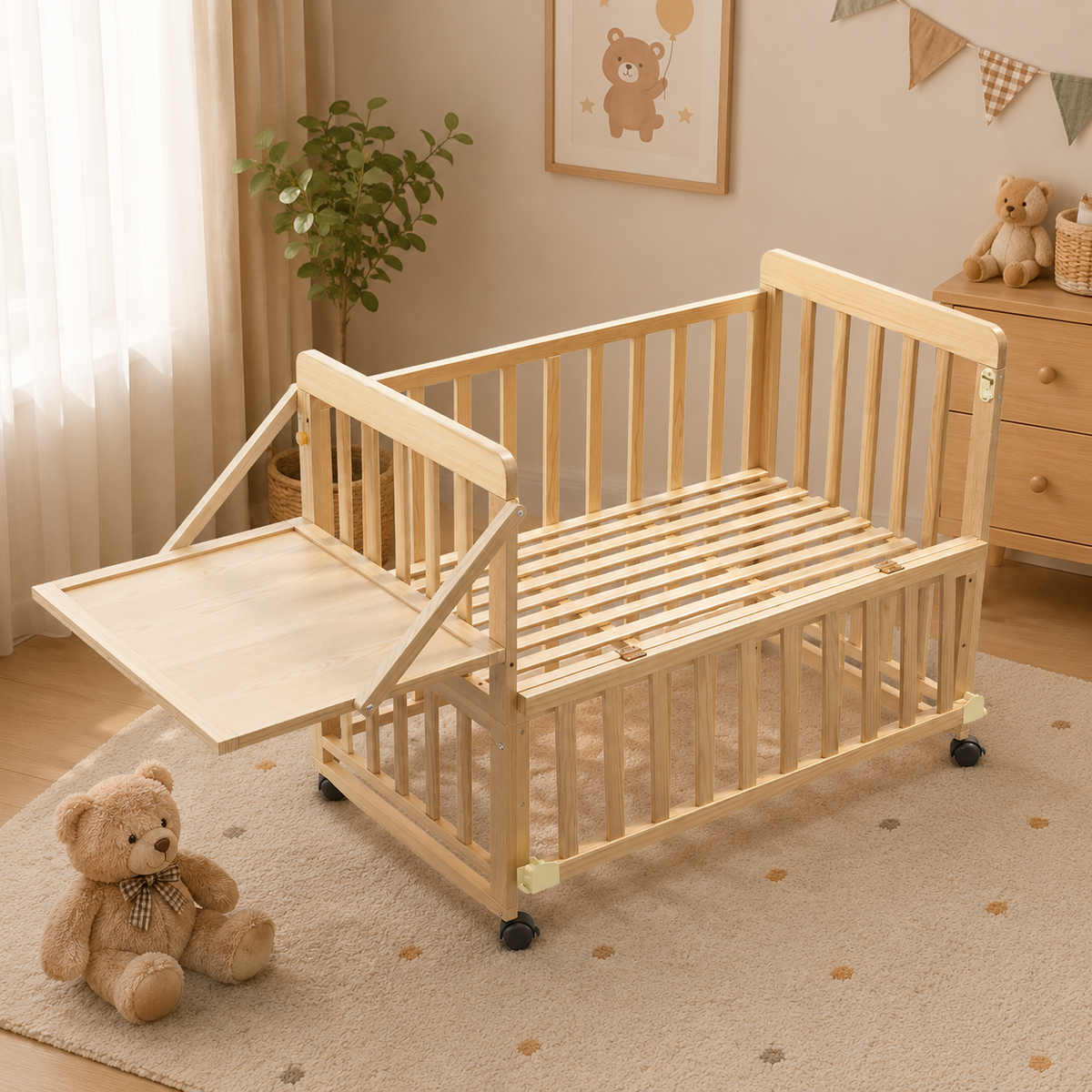 Solid Wood Baby Bassinet