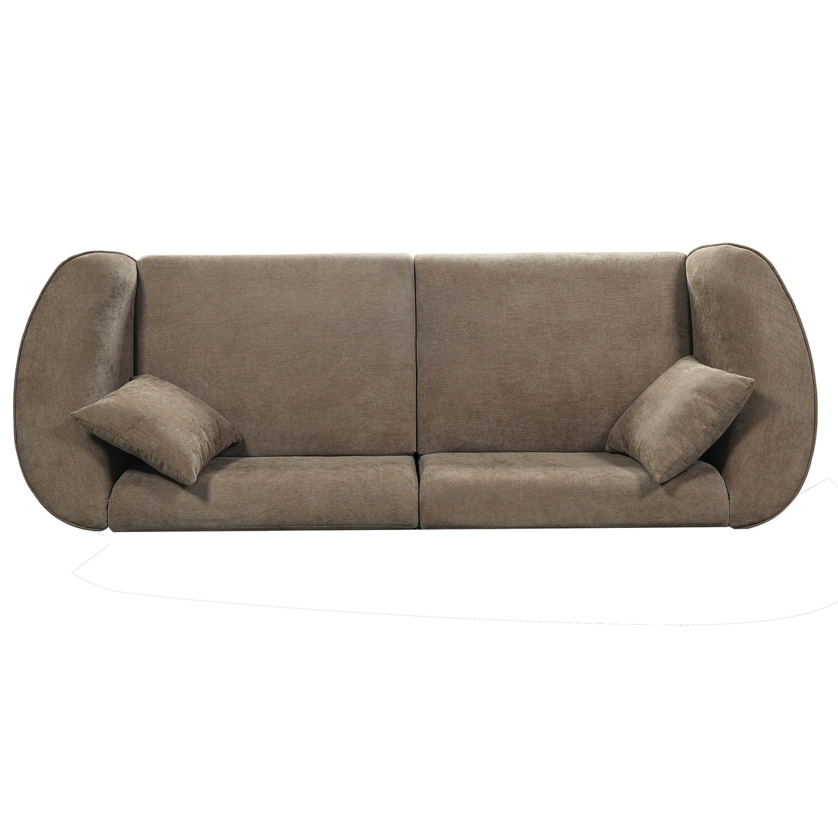87" Curved Contemporary Sofa in Brown HouseOfZazla