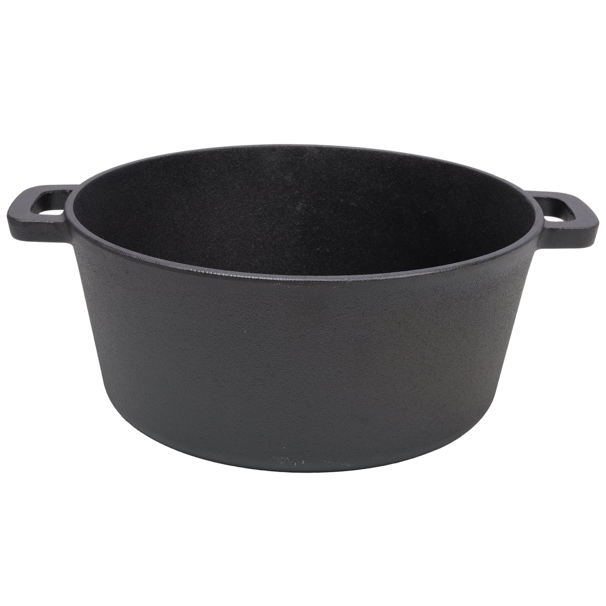 2 in 1 Pre-Seasoned Cast Iron Dutch Oven With Dual Handles, Outdoor Camping Deep Pot for Camping Fireplace Cooking BBQ Baking Campfire, 5 Quart.With 2pcs Silicone Handel Covers. Montret